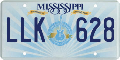 MS license plate LLK628