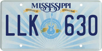 MS license plate LLK630