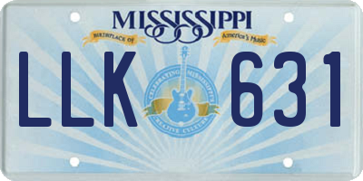 MS license plate LLK631