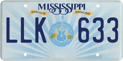 MS license plate LLK633