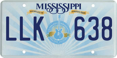 MS license plate LLK638
