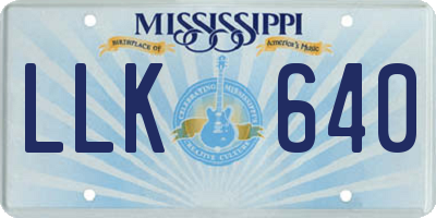 MS license plate LLK640