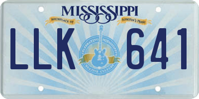 MS license plate LLK641