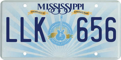 MS license plate LLK656