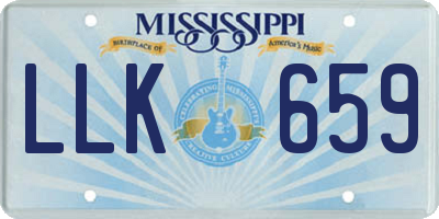 MS license plate LLK659