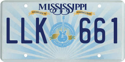MS license plate LLK661