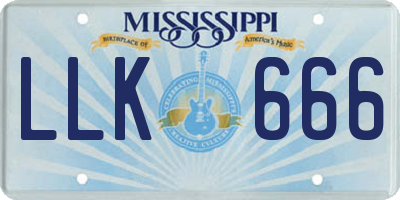 MS license plate LLK666