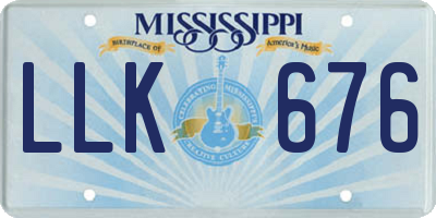 MS license plate LLK676