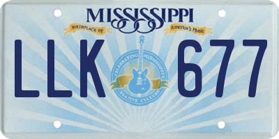 MS license plate LLK677