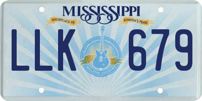 MS license plate LLK679