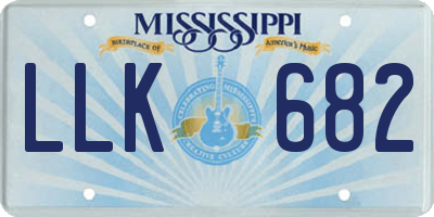 MS license plate LLK682