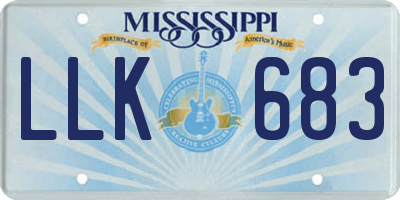 MS license plate LLK683