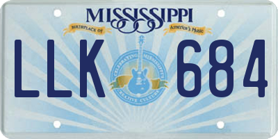 MS license plate LLK684