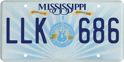 MS license plate LLK686