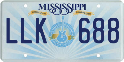 MS license plate LLK688