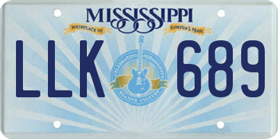 MS license plate LLK689