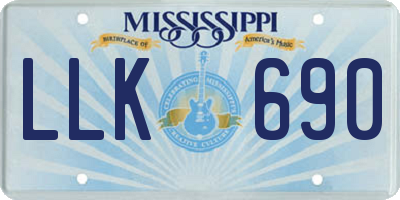 MS license plate LLK690