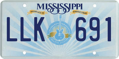 MS license plate LLK691