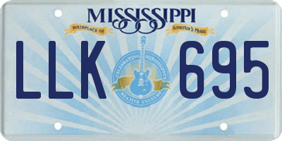 MS license plate LLK695