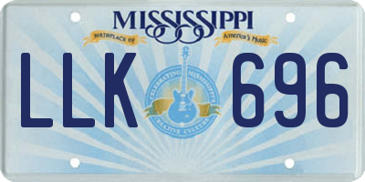 MS license plate LLK696
