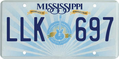 MS license plate LLK697