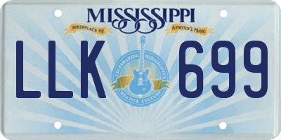 MS license plate LLK699
