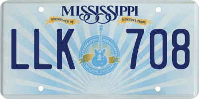 MS license plate LLK708
