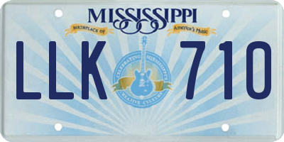 MS license plate LLK710