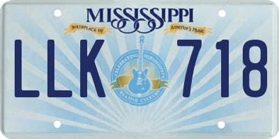 MS license plate LLK718