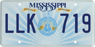 MS license plate LLK719