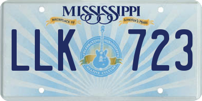 MS license plate LLK723