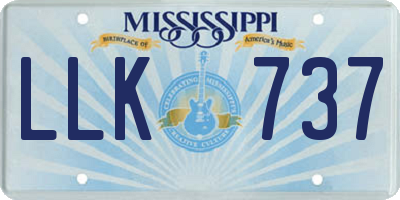 MS license plate LLK737