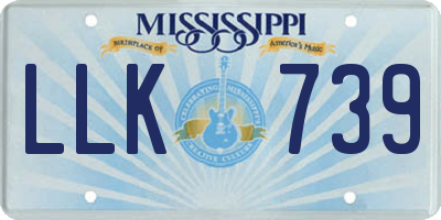 MS license plate LLK739