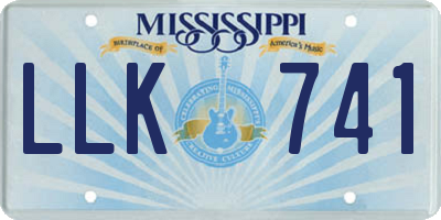 MS license plate LLK741