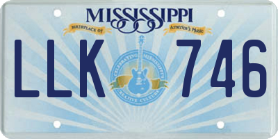 MS license plate LLK746