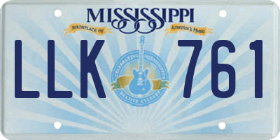 MS license plate LLK761