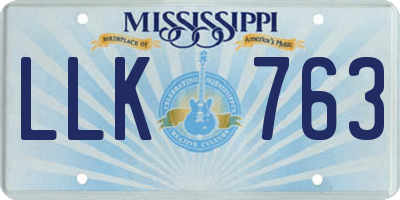 MS license plate LLK763