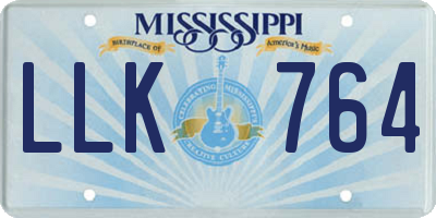 MS license plate LLK764