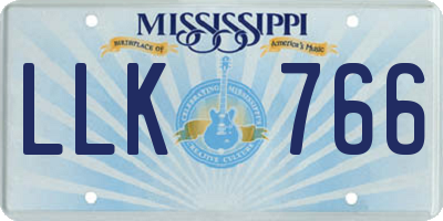 MS license plate LLK766