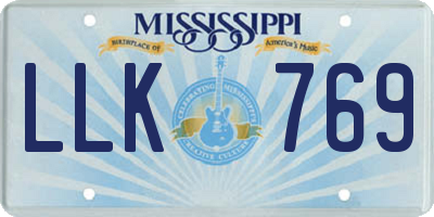 MS license plate LLK769