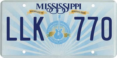 MS license plate LLK770