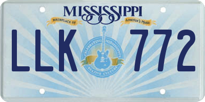 MS license plate LLK772