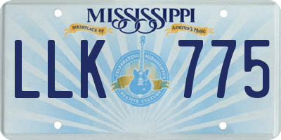 MS license plate LLK775