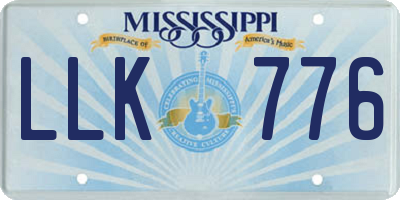 MS license plate LLK776