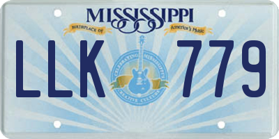 MS license plate LLK779