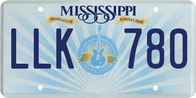 MS license plate LLK780