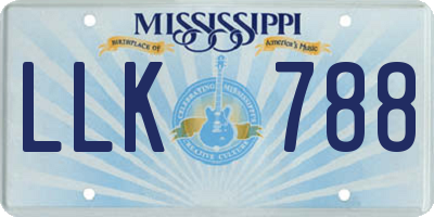 MS license plate LLK788