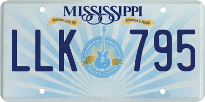 MS license plate LLK795