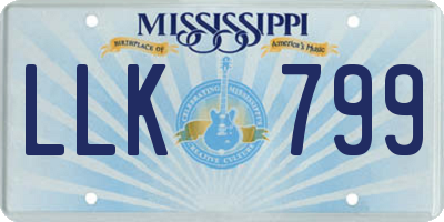 MS license plate LLK799