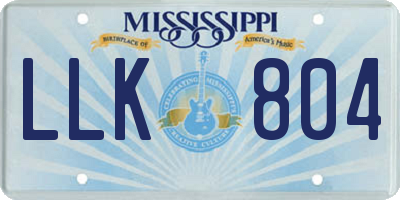 MS license plate LLK804